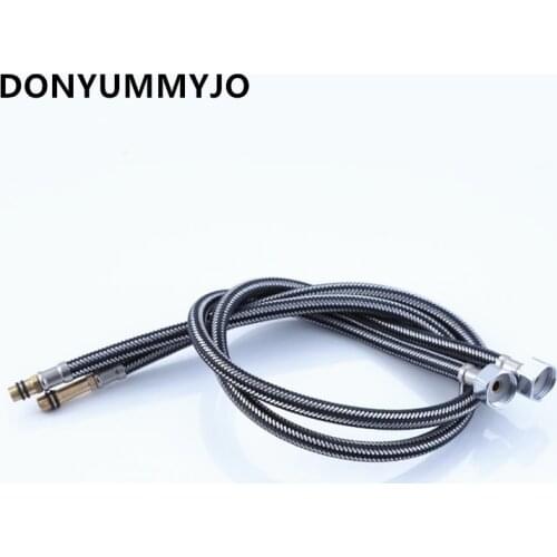 2pcs/set Kitchen Sink Tap Hose Nylon Stainless Steel Wire Lengthened Long Soft Connection Fittings Faucet Hot and Cold Hoses