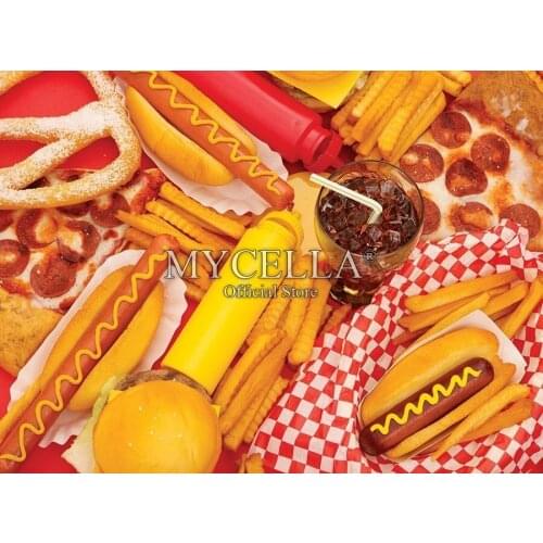 5d Diy Diamond Painting Fast Food Feast Cross Stitch Diamond Embroidery Art landscape Full Mosaic Home Decor ChildrenS Gifts