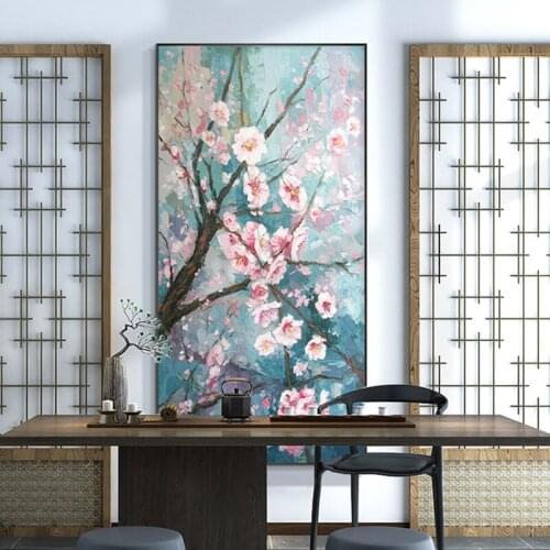 Painted Abstract Flower 1 Piece Oil Painting Wings Canvas Leaves Wall Art Picture Poster Modern For Living Room Home Decor Gift