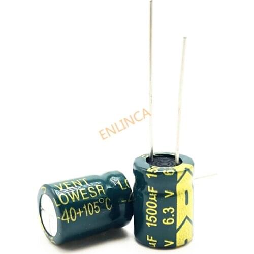 50pcs/lot 6.3V 1500UF 10*13 high frequency low impedance aluminum electrolytic capacitor 1500uf 6.3v 20