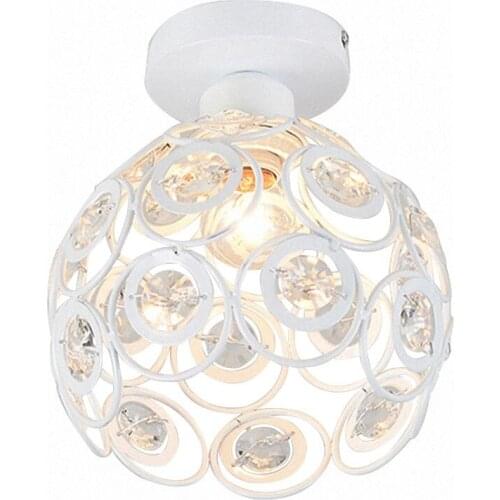 E27 white Creative crystal minimalist ceiling light Simple ceiling lamp bedroom alley Simple european iron lamp Crystal lamp Dro