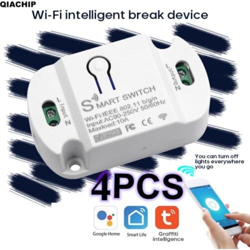 Tuya 10A WiFi Smart Switch Wireless Remote Switch Timer APP Control Smart Home For Amazon Alexa Google Home Automation Modules