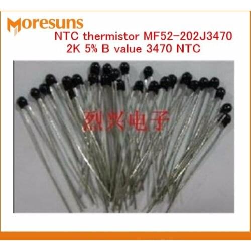 Fast Free Ship 100pcs/lot NTC thermistor MF52-202J3470 2K 5% B value 3470 NTC