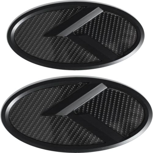 Black K Logo Carbon Fiber Car Front Hood Trunk Emblem KIA K5 FORTE RIO OPTIMA