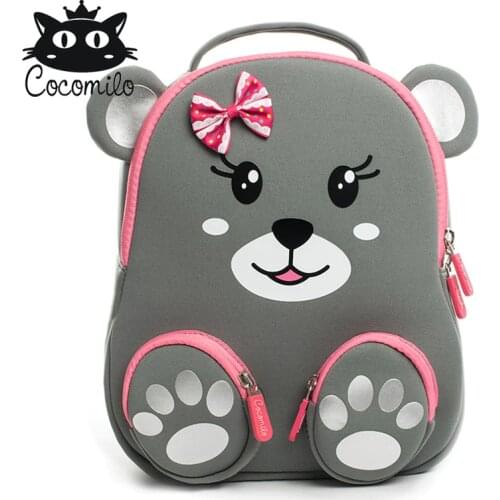 New 3D Kid School Backpack For Girls Boys Bear Pattern School Bags Childrens Kindergarten Backpacks Mochila Infantil 2-6 Years