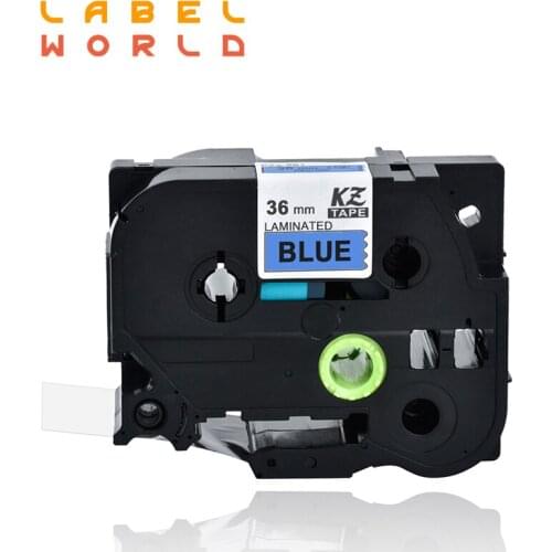 Label World 36mm TZe-561 black on blue tze label tape Compatible for brother P-TOUCH label printer ribbon 1 PACK