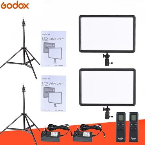 GODOX LEDP260C Ultra-thin 30W LED Video Light Panel Lamp Kit + 2m Light Stand 3300-5600K for Digital Camera Studio Photography