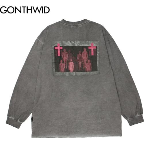 Мужские футболки с длинным рукавом GONTHWID China At AliExpress