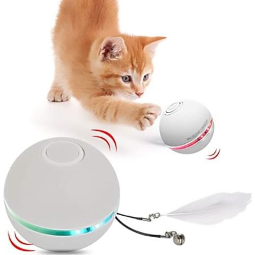 Cat Toys USB Electric Pet Toys Magic Roller Ball Cat LED Rolling Flash Ball Automatic Rotating Toy For Cat Dog Kids #F