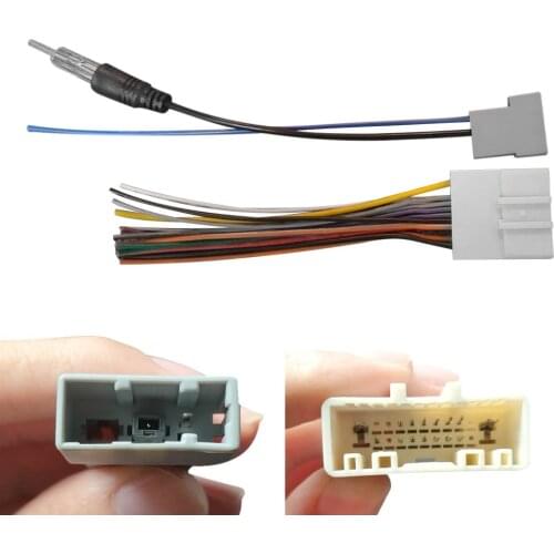 Hot Car Stereo CD Player Wiring Harness Antenna Adapter 15 Pin Wiring Cable Radio Installation Plug for Nissan Subaru Infiniti