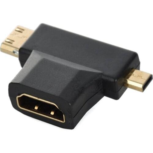 Mini 3 in 1 Micro HDMI- compatible Male to Female HDMI 1.4 Cable Adapter Converters for phone camera Card Readers
