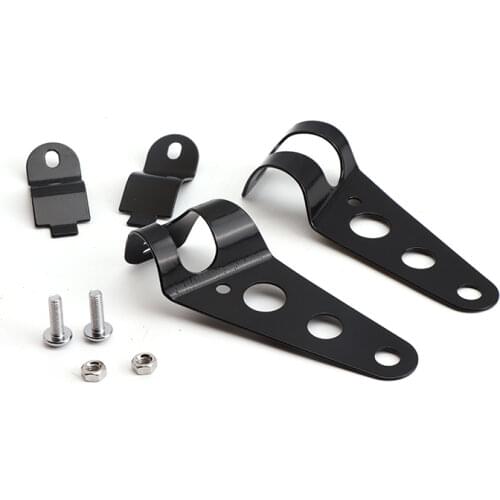 Motorcycle Flat Black Head Light Bracket Fork Mount Cafe Racer Ear 27mm-32mm