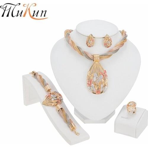 MUKUN Fashion Indian Jewelry Sets African Jewelry Set Tassel Bridal Wedding Party Elegant Women Necklace Bracelet Earrings Ring