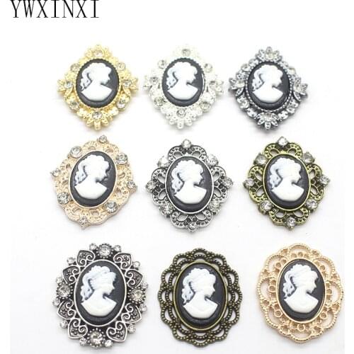 YWXINXI 10Pcs hot sale all kinds of fashion exquisite alloy rhinestone jewelry accessories flat bottom beauty head wedding desig