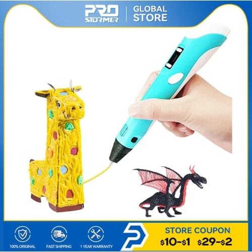3D Pen Set LED Display Printing Pen Kit Kids Toy 1.75mm ABS PLA Filament 3D Pencils Drawing Tool For Children By PROSTORMER