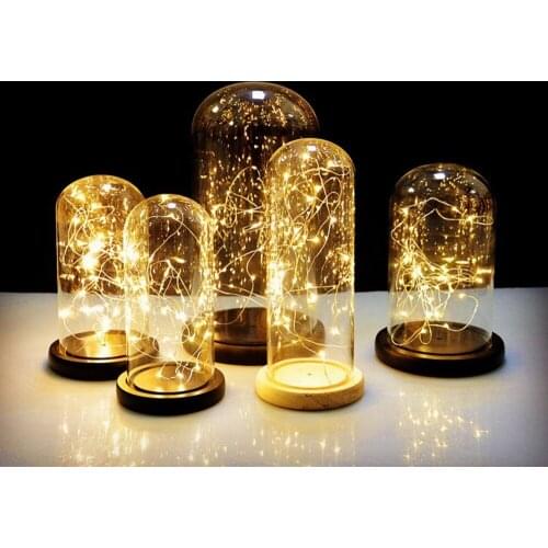 Manufacturer spot immortal flower light groove light transparent empty glass cover 3D hand touch dust cover lover birthday gift