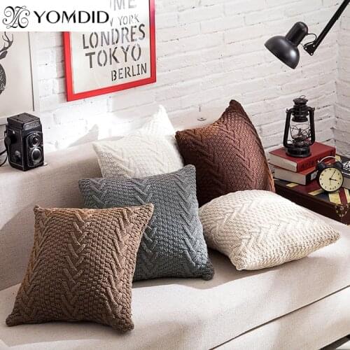 Nordic Knitted Cushion Cover Photo Props Home Decor Pillowcase 45x45cm Soft Cushion Cover Decorative Pillow Case for Sofa Car