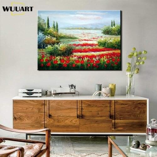 Landscape handmade thick texture oil painting on canvas customization wall art painting home decor gift