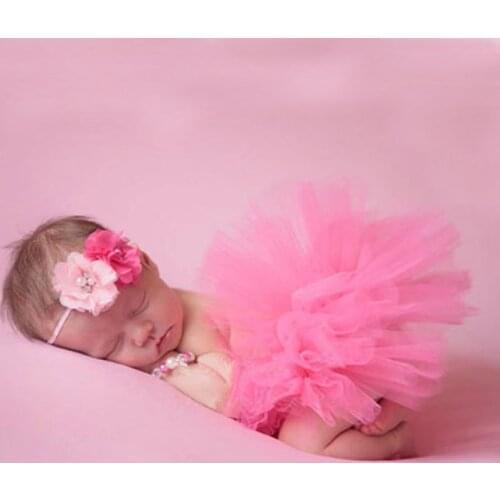 Baby Girls Tutu Style Skirt Matching Headband Set Princess Baby Girls Photography Props Toddler 100 Days Costume Outfit TS007