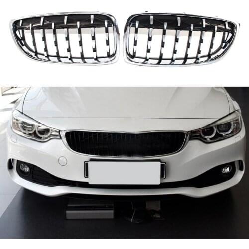 1 Pair Center Grille High Strength Replaceable Electroplated Auto Left Right Kidney Grille 51137294813 51137294814 for BMW 4 Ser