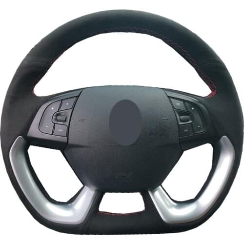 Hand Sewing Car Steering Wheel Cover Braid Wrap Suede Cow Leather For Citroen DS5 DS 5 DS5LS DS 5LS DS4S DS 4S DS6 DS 6 Volant