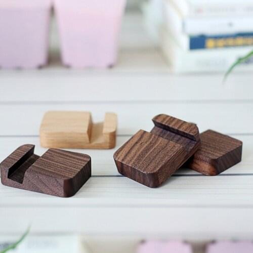 Universal Solid Wood Cell Phone Desk Stand Mobile Phone Holder Multifunctional Wooden Support Desktop Ornament