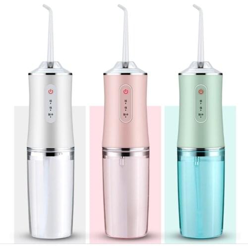 USB Rechargeable Water Flosser Portable Dental Water Jet 200ML Water Tank 4Nozzles Waterproof Teeth Cleaner Tools