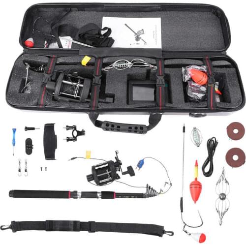 Underwater Fishing Video Camera 4.3in 30m Fish Finder Waterproof Plastic Steel Sea Reel Video Camera Fishing Rod Reel Line Combo