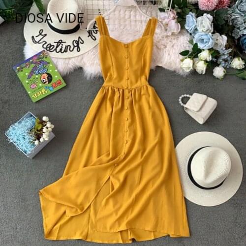 Vacation beach fairy was thin temperament retro dress A-line V-neck strapless high waist strap dress