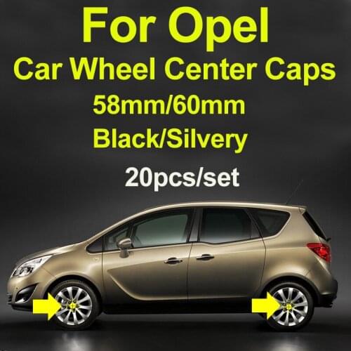 20pcs/set 58mm 60mm Auto Car Wheel Center Hub Cap Emblem Badge for Opel Astra Antara Vectra Zafira Agila Meriva Car Decoration