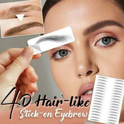 4D Hair-like Authentic Eyebrows Waterproof Long Lasting Stick-on Eyebrows For Women Lady 11 Pairs Women Eyes Make Stickers