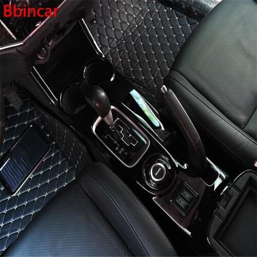 Bbincar Paintings Black Stick Gear Shift Level Base Front Water Cup Holder Cap Trim Auto Styling For Mitsubishi Outlander 2016