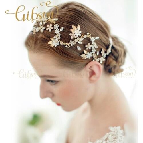 Free Shipping Headpieces Ordered Sparkling Crystal Flower Wedding Wavy Headband Dress Hair Accessories