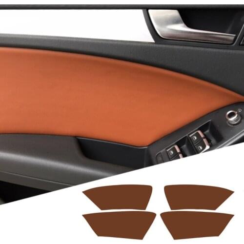 For Audi A4 2009 2010 2011 2012 2013 2014 2015 2016 4pcs/set Car Door Handle Panel Microfiber Leather Cover