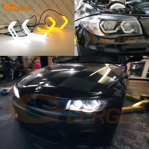 For BMW 1 Series E82 E88 E87 E81 Ultra Bright crystal Concept M4 Iconic Style LED Angel Eyes halo rings Day light