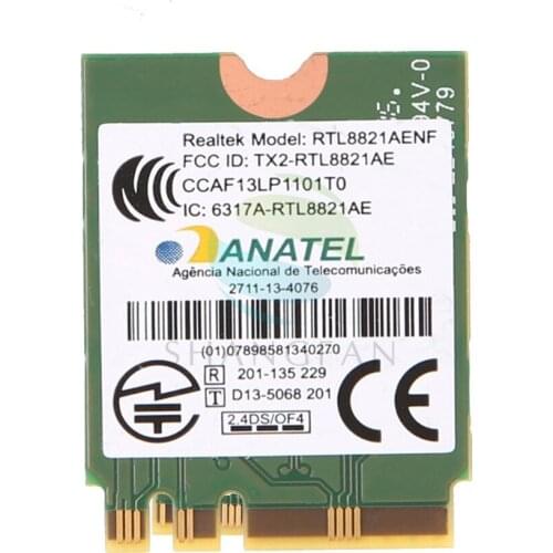 Dual Bands 2.4+5GHz 433M Bluetooth V4.0 NGFF M.2 Wifi WLAN 802.11ac Wireless Combo Card For Realtek RTL8821AE