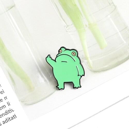 Enamel Pins Cartoon Cute Funny Frog Brooch Collar Pin Broches For WomenS Clothing Metal Badges For Backpack Broches Jewelry