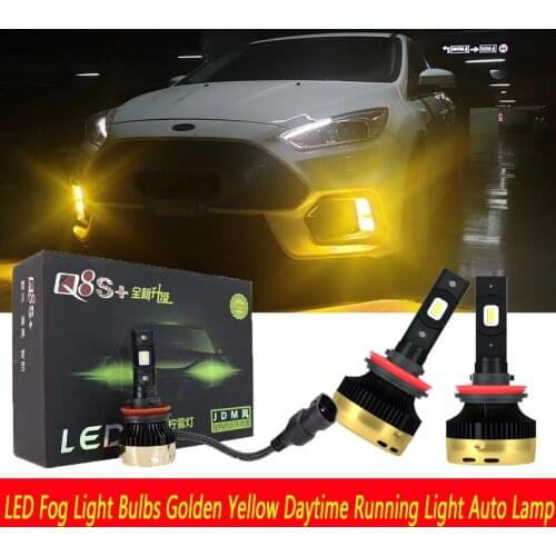 JDM q8s+ H11 LED Fog Light Bulbs H8 H9 H16 JP LED Golden Yellow DRL Car Daytime Running Light Auto Lamp