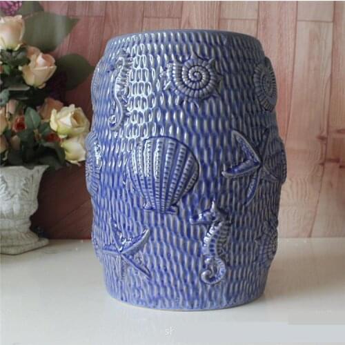 Mediterranean-style Jingdezhen Ceramic stool Shoe Dressing Home Decoration Model Room Living Room Gifts porcelain ceramic stool