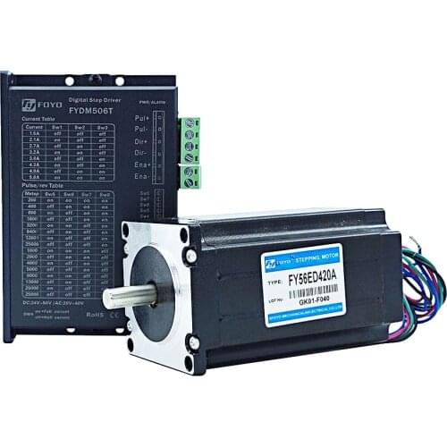 3NM CNC kit two-phase stepper motor driver NEMA 23 stepper motor kit DC 24V-50V FYDM506T+FY56ED420A high torque motor kit