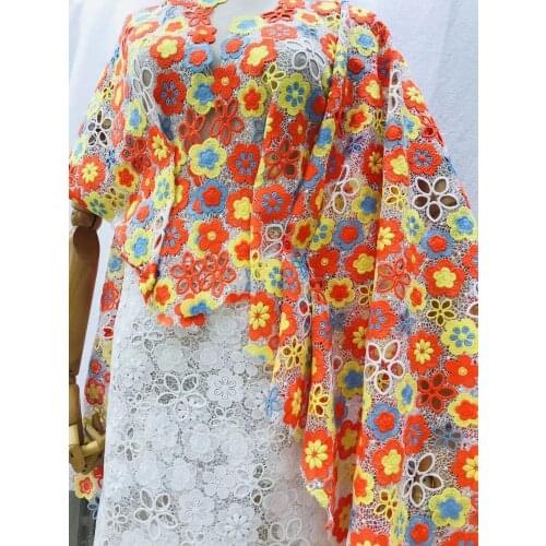 Best Quality cord African Tulle Embroidered Lace Fabric SYJ-168814 African Net Lace Fabric for Fashion Dress