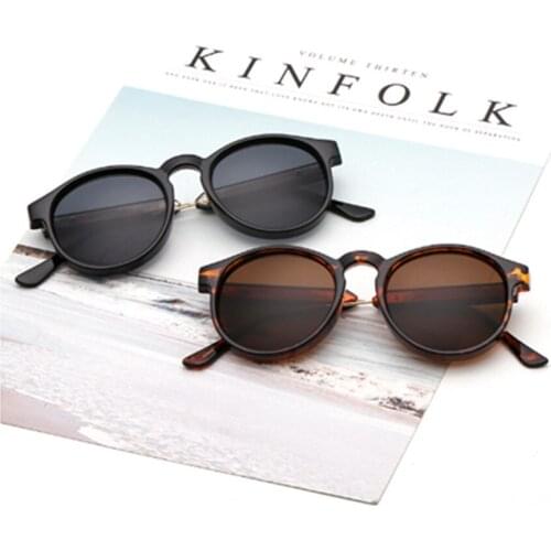 Unisex round sunglasses women luxury brand design trending products Leopard yellow transparent frame retro circle UV400 glasses