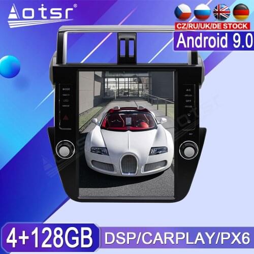 128G For Toyota Land Cruiser Prado 150 Android Radio Tape Recorder 2014 - 2018 Car Multimedia Player Stereo Head Unit PX6 Tesla