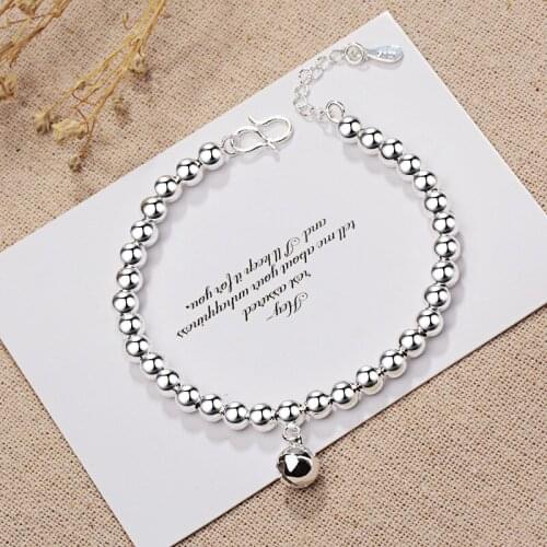 Fashion Simple Bell Buddha Bead Bracelet Silver Color Adjustable Size Bracelet Womens Religious Buddhist Jewelry Accessories