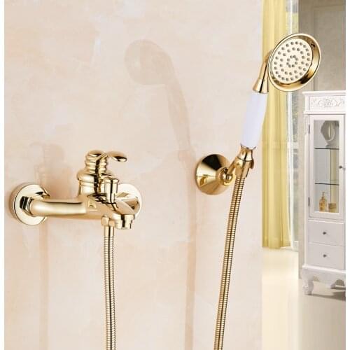 Wall Mounted Bathroom Bathtub Faucet set Gun Gray Brush Gold Foldable Square Shower Faucet Set