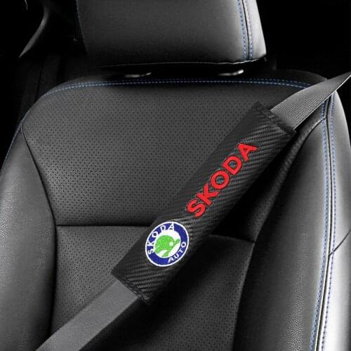 1/2pcs Car Seat Belt Shoulder Pads Cover For Skoda Octavia A5 A7 Fabia Superb Rapid Kodiaq Kamiq Auto Decoration Accessories