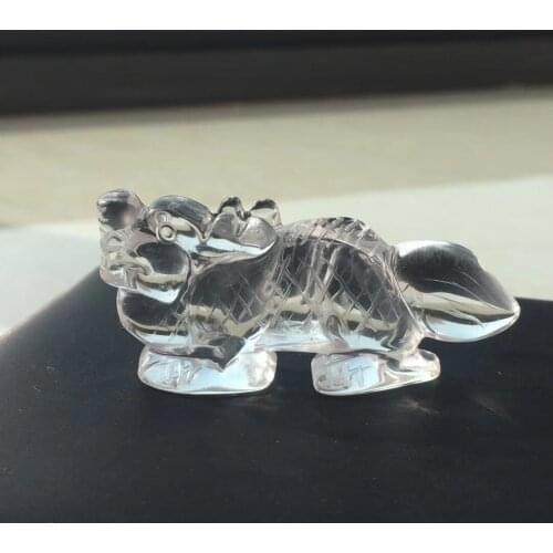 Natural Crystal Animal Zodiac Dragon Lovely Decorator Show Birthday Gift Hand Carved Purifying Healing Hand Play Piece Ornament