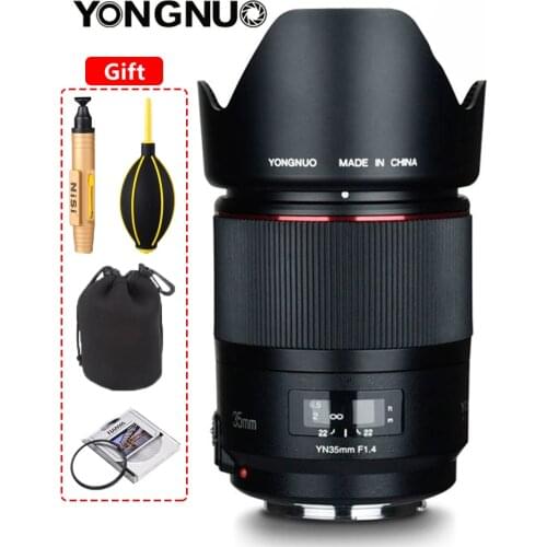 YONGNUO YN35MM F1.4 Wide Angle Lens lente for Canon Bright Aperture Prime DSLR Camera for Canon 600D 60D 5DII 5D 500D 400D lens