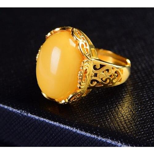 Solid 14k Yellow Gold Riing yellow Amber Cut Citrine Natural Diamonds Engagement Ring Fine Jewelry wedding rings gold