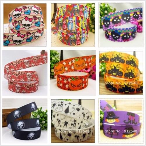 OOOT BAORJCT 7/8'' (22mm) 10yard/lot cat printed Grosgrain ribbon Polyester cartoon Ribbon haribow accessory gift pack,MD1324